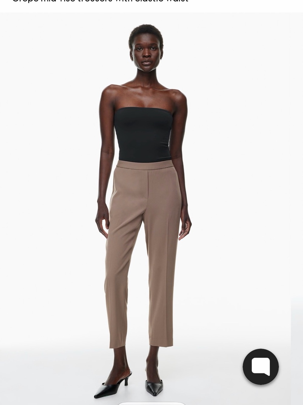 Babaton Cropped Crepe Pants in Taupe